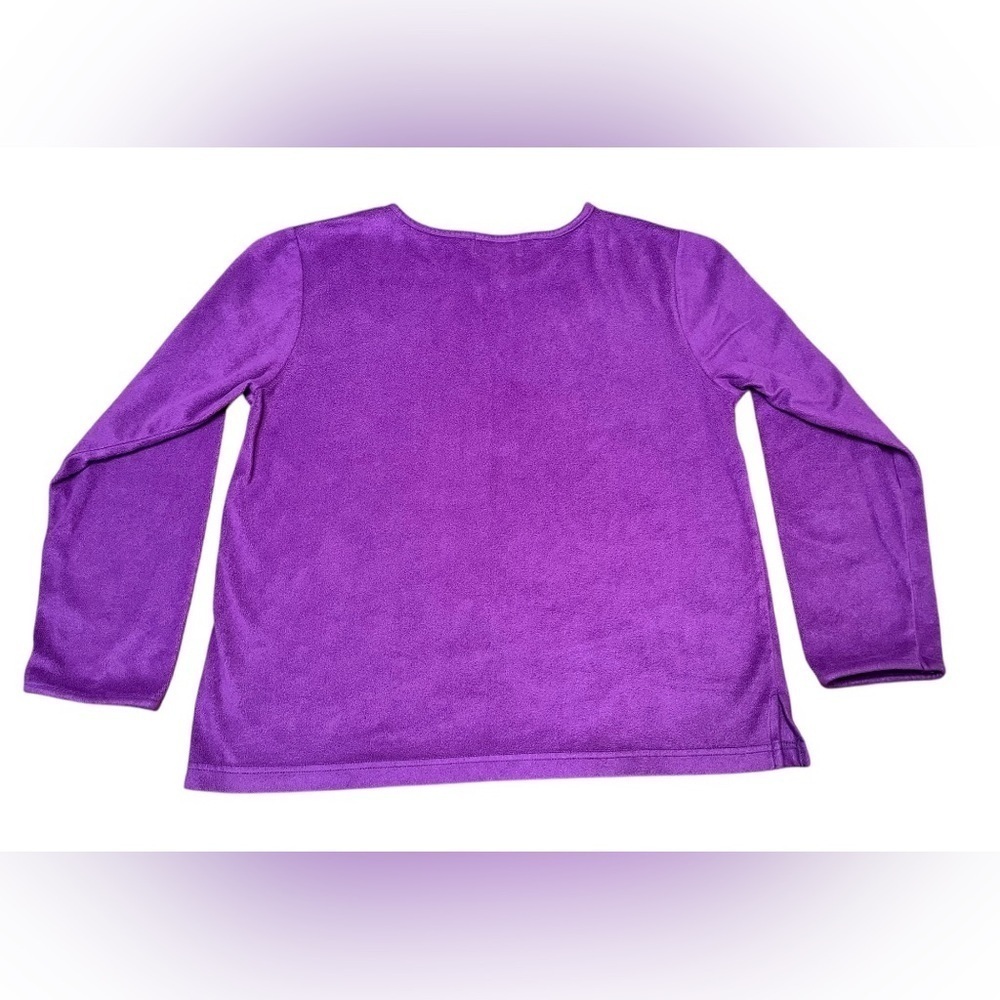 Oscar de la Renta Cozy Pajama Lounge Top Purple Size M - Picture 2 of 7